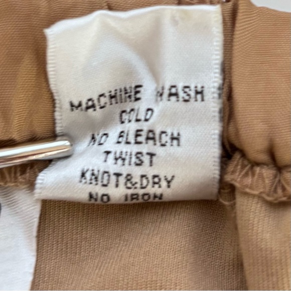 Vintage Crinkle Satin Maxi‎ Skirt Tan Size L - Picture 6 of 8